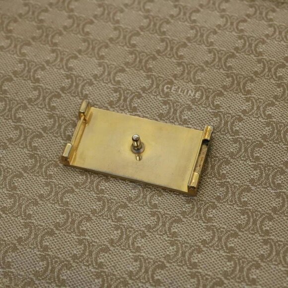 CELINE Macadam Canvas Shoulder Bag Canvas Leather Beige Brown Auth 51028 - Picture 12 of 15